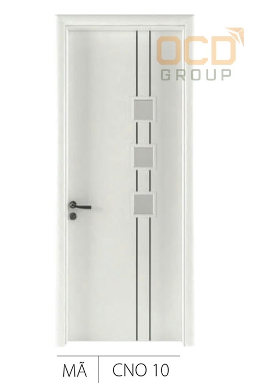 Cửa Gỗ Nhựa Composite Chỉ Nhôm Ô Kính CNO-10