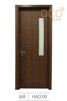 Cửa Gỗ Nhựa Composite Huỳnh Âm Ô Kính HAO-09