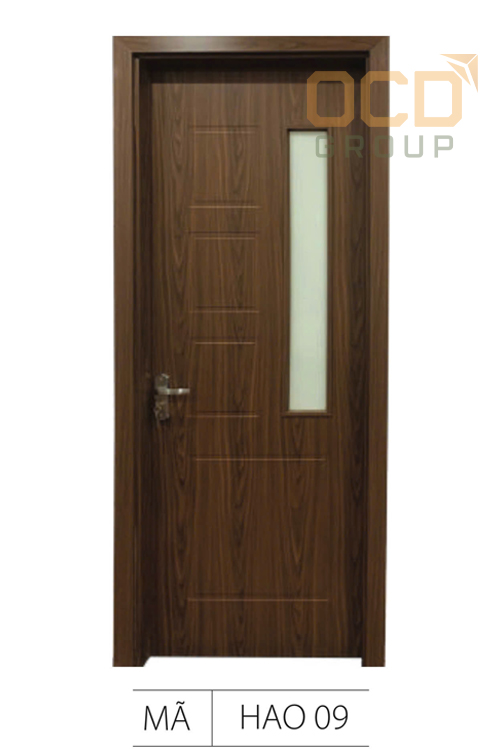 Cửa Gỗ Nhựa Composite Huỳnh Âm Ô Kính HAO-09