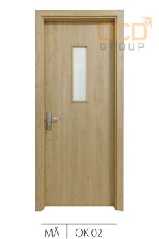 Cửa Gỗ Nhựa Composite Ô Kính OK-02