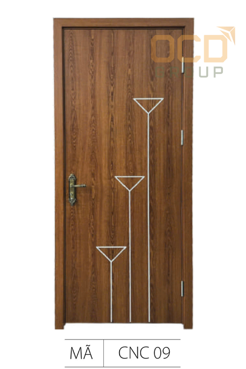 Cửa Gỗ Nhựa Composite Chỉ Nhôm CNC-09