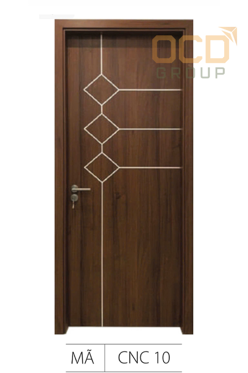 Cửa Gỗ Nhựa Composite Chỉ Nhôm CNC-10