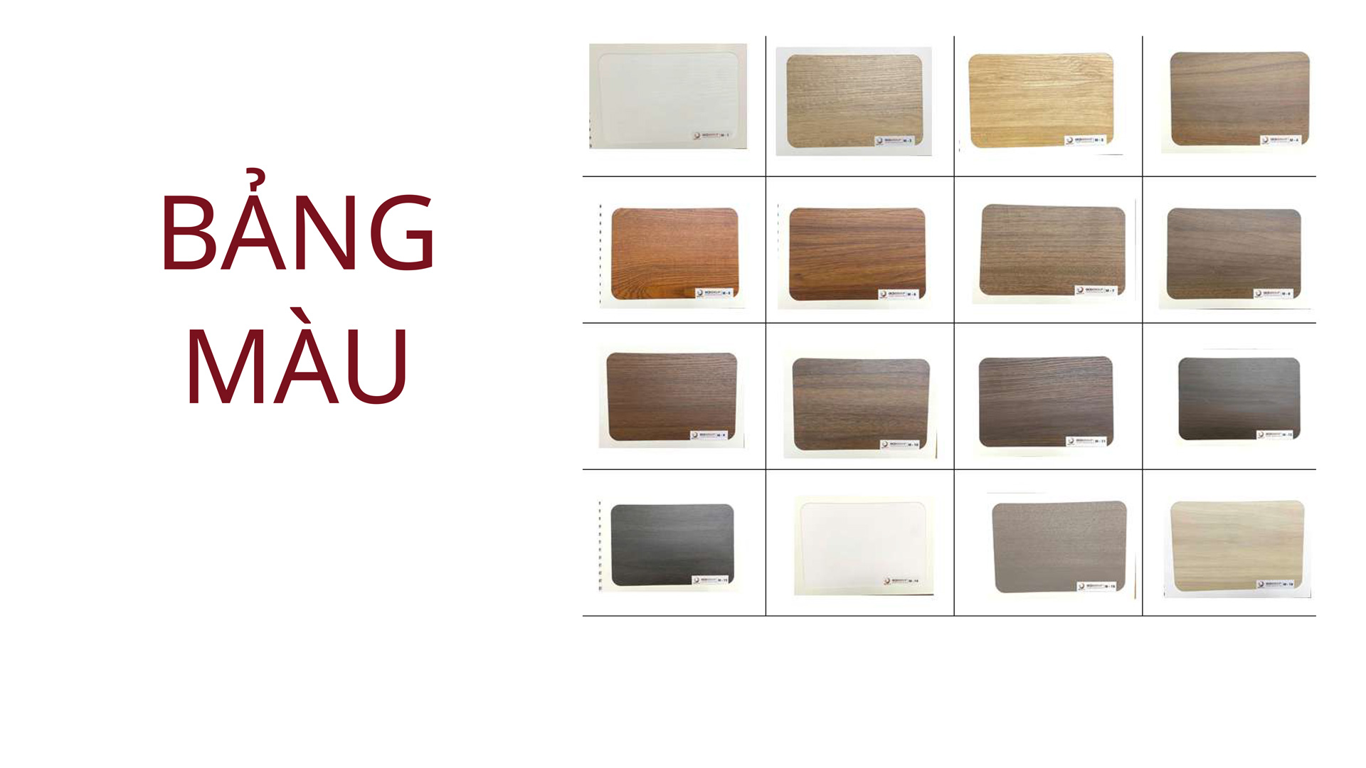 bảng màu cửa gỗ nhựa composite